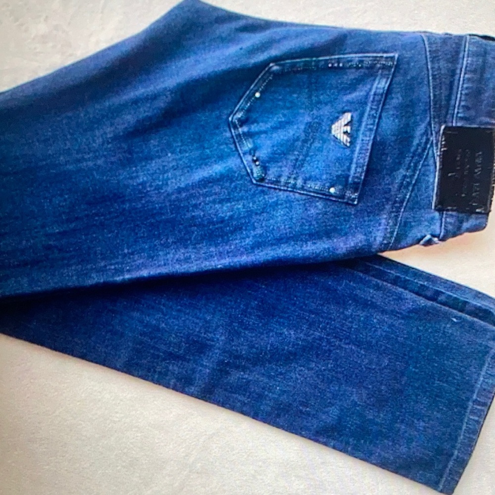 Armani jeans vintage denim decoration on the back pockets
